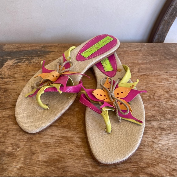 MATERIA PRIMA Goffredo Fanttini Designer Flip Flop Sandals Leather 38.5 Italy!! - Picture 6 of 12